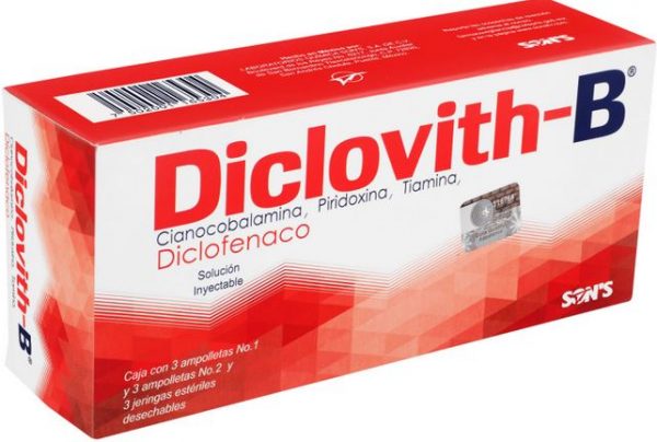 DICLOVITH-B INYECTABLE DICLOFENACO CIANOCOBALAMINA PIRIDOXINA TIAMINA