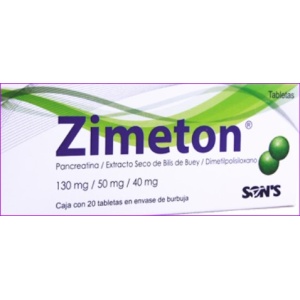 ZIMETON 130-50-40MG PANCREATINA EXTRACTO SECO DE BILIS DE BUY ...